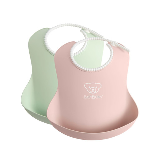 BABYBJÖRN - Soft Bibs -  Powder Green/ Powder Pink