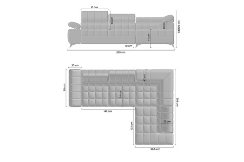 Corner Sofa-Bed Left Dragonis Brick Red/Orange Salvador 14 Agmamito