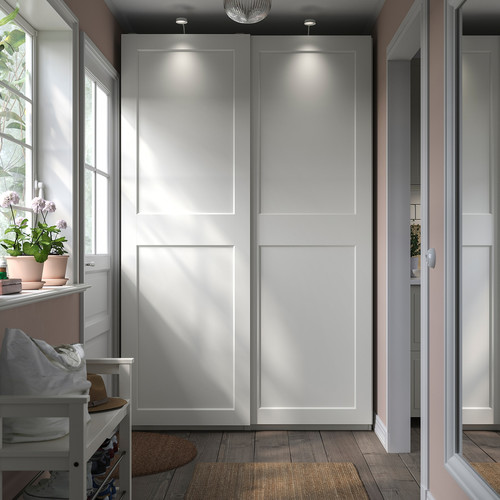 GRIMO Pair of sliding doors, white, 150x236 cm