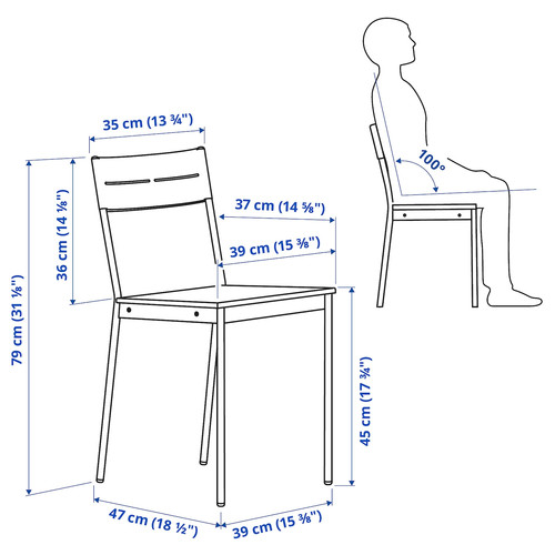 SANDSBERG / SANDSBERG Table and 4 chairs, black/black, 110x67 cm