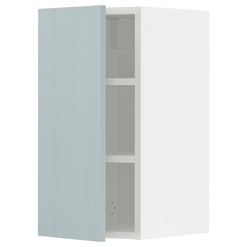 METOD Wall cabinet with shelves, white/Kallarp light grey-blue, 30x60 cm
