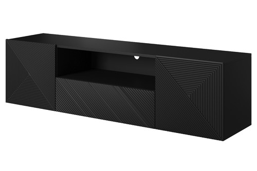 Wall-mounted TV Cabinet Asha 167 cm, matt black