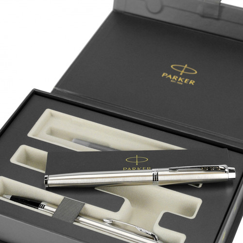 Parker Gift Set IM Steel CT - Fountain Pen & Ballpoint Pen