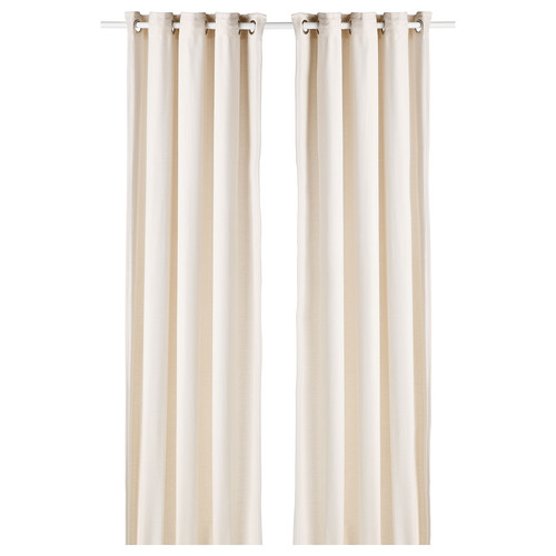 MOALINA Curtains, 1 pair, beige, 145x300 cm