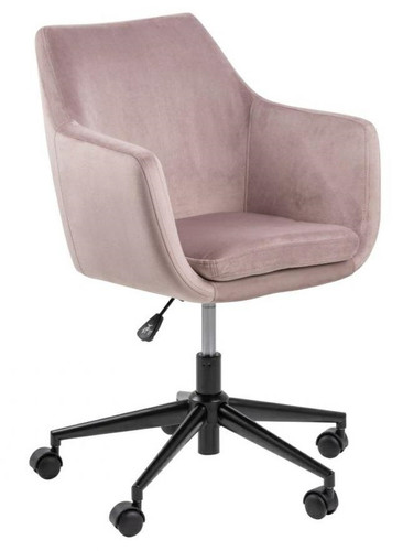 Swivel Desk Chair Nora, velvet, pink