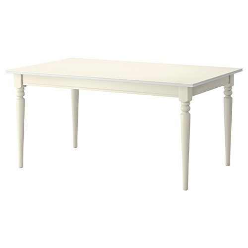 INGATORP / INGOLF Table and 4 chairs, white, white, 155 cm