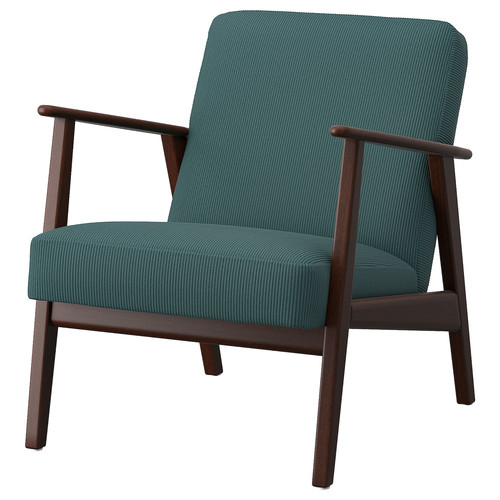 EKENÄSET Armchair, Kelinge grey-turquoise