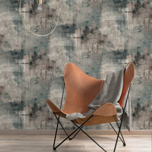 GoodHome Vinyl Wallpaper on Fleece Elmas, dark grey