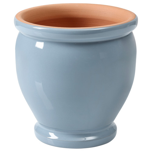 TRUMPETBUSKE Plant pot, in/outdoor blue, 12 cm