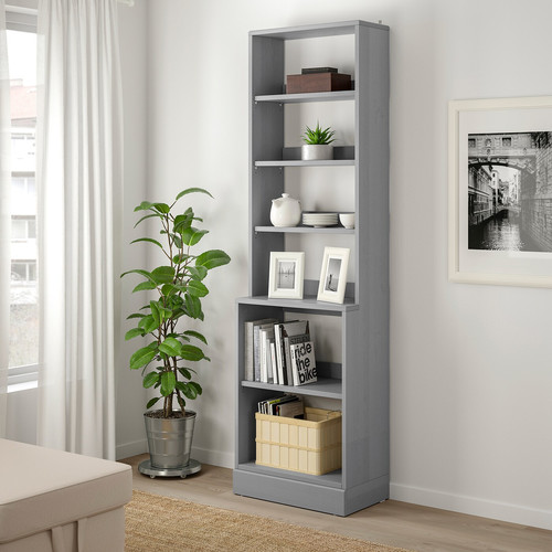 HAVSTA Shelving unit with plinth, grey, 61x212x37 cm