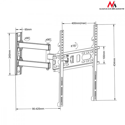 TV Wall Mount 26-55" 30kg MC-761, black