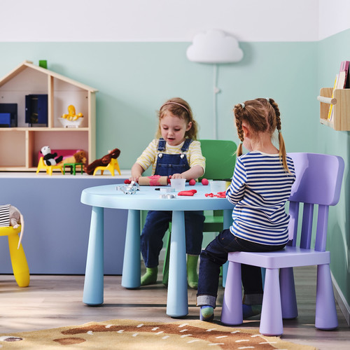 MAMMUT Children's table, indoor/outdoor/light blue, 85 cm