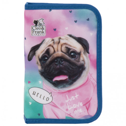 Pencil Case with 1 Zipper & School Accessories Cleo & Frank Pug