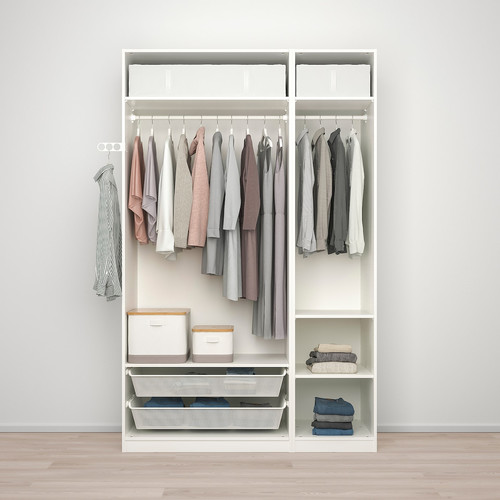 PAX / ÅHEIM Wardrobe combination, white/mirror glass, 150x60x236 cm