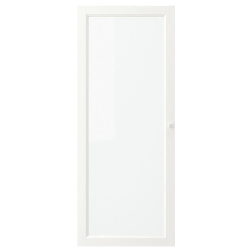 OXBERG Glass door, white, 40x97 cm