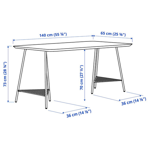 ANFALLARE / TILLSLAG Desk, bamboo/green, 140x65 cm