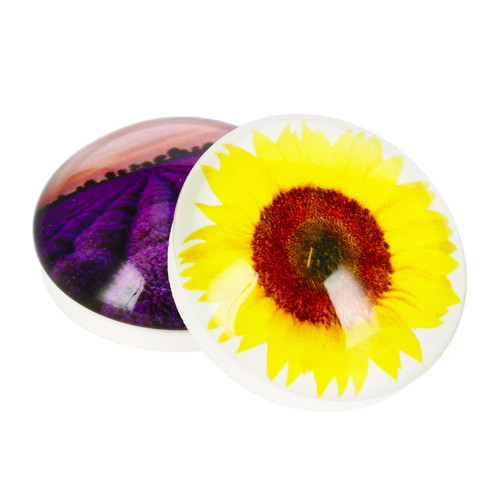 Glass Motiv Magnet 3.5cm 2pcs Sunflower/Lavender