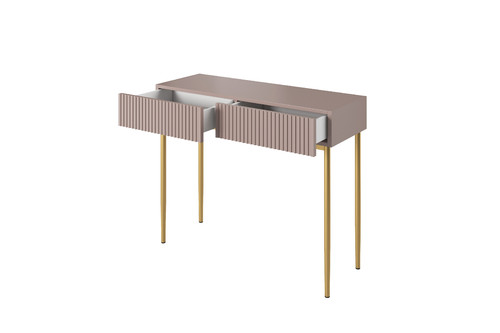 Modern Console Table Dresser Dressing Table Nicole, antique pink, gold legs