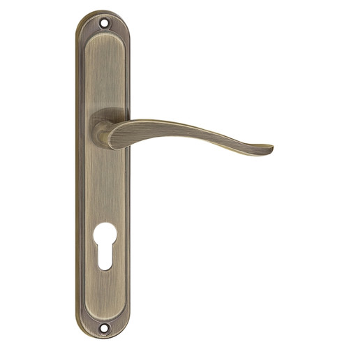 Door Handle Gato Balen 72mm, brass/patina