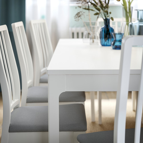 EKEDALEN / EKEDALEN Table and 6 chairs, white, Orrsta light grey, 180/240 cm