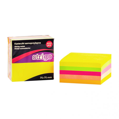 Strigo Sticky Notes 75x75mm 400pcs Neon