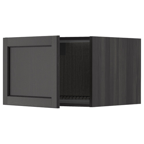 METOD Top cabinet for fridge/freezer, black/Lerhyttan black stained, 60x40 cm