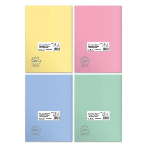 Notebook A4 60 Pages Squared PP Pastel Colors 5pcs, assorted