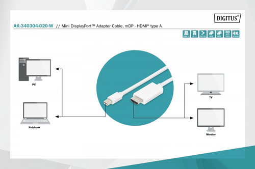 Digitus Adapter Cable Displayport 4K 60Hz UHD