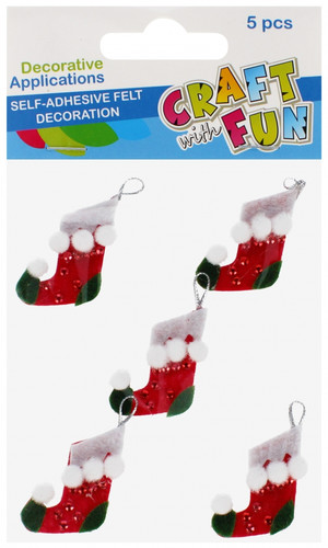 Craft Christmas Self-Adhesive Decoration Set Christmas Stocking 5pcs