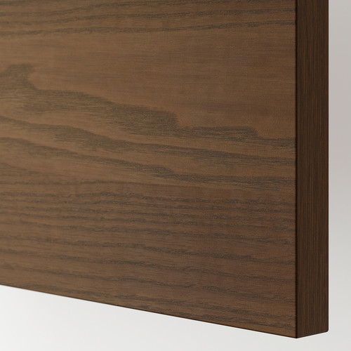 METOD / MAXIMERA Base cabinet with 3 drawers, white/Stensta dark brown ash veneer, 80x60 cm