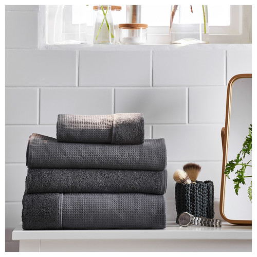 SALVIKEN Bath towel, dark grey, 70x140 cm