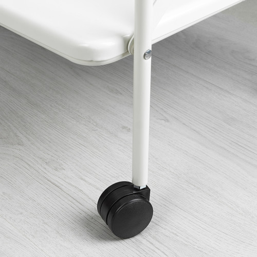 JÄRLÅSA Side table on castors, white, 65x45 cm