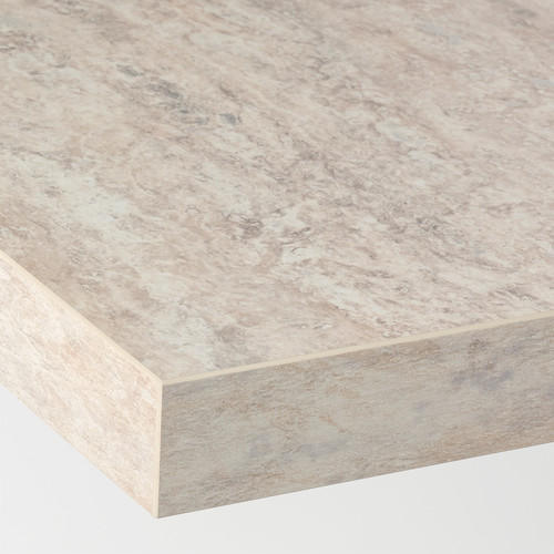 SÄLJAN Worktop, beige stone effect, laminate, 246x3.8 cm