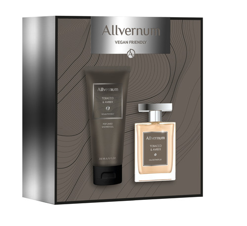 Allvernum Men Gift Set Tobacco & Amber Vegan - Eau de Parfum & Shower Gel