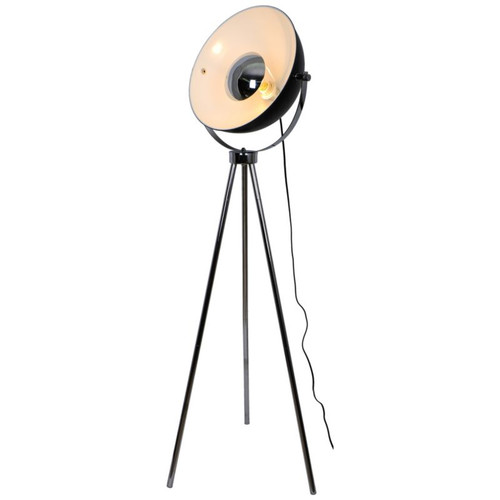 GoodHome Floor Lamp Selinda E27, chrome/black