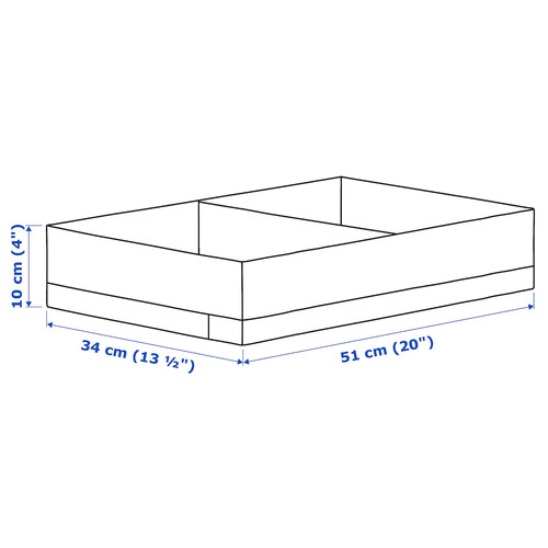 STUK Box with compartments, white, 34x51x10 cm