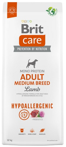 Brit Care Hypoallergenic Adult Medium Lamb Dry Dog Food 12kg