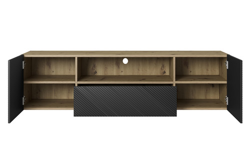 Wall-Mounted TV Cabinet Asha 167 cm, artisan/matt black