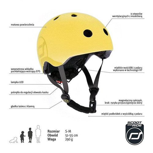 SCOOTANDRIDE Helmet for children S-M 3+ Lemon