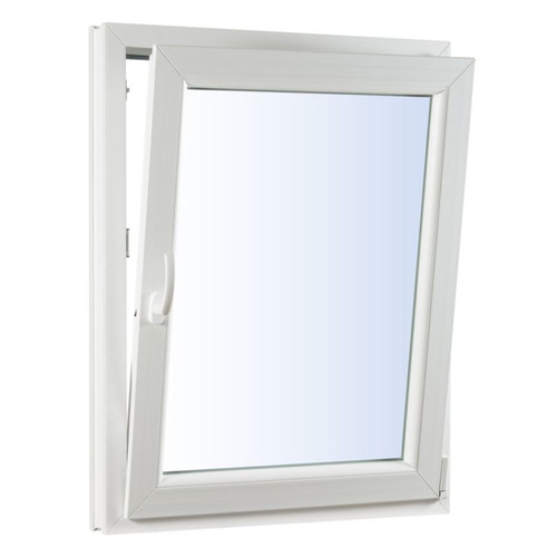 Tilt and Turn Window PVC Triple-Pane 865 x 1435 mm, right, white