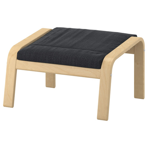 POÄNG Footstool, birch veneer, Hillared anthracite