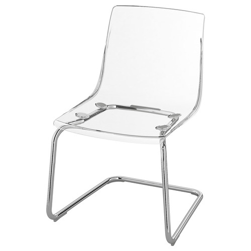 TOBIAS Chair, transparent, chrome-plated