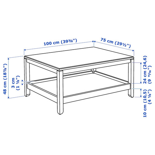 HAVSTA Coffee table, grey, 100x75 cm