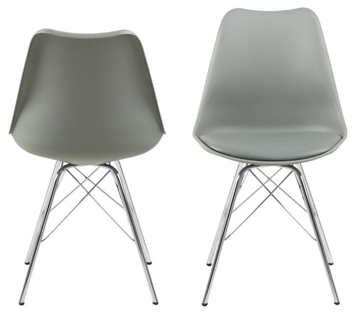 Chair Eris, 1pc, PP/faux leather, grey/chrome