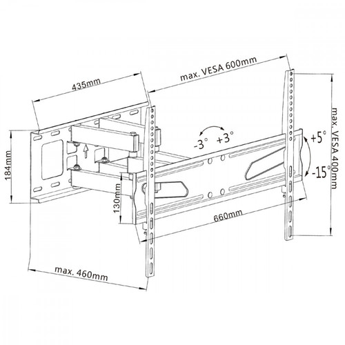 TV Wall Mount 37-70" 45kg MC-723, black