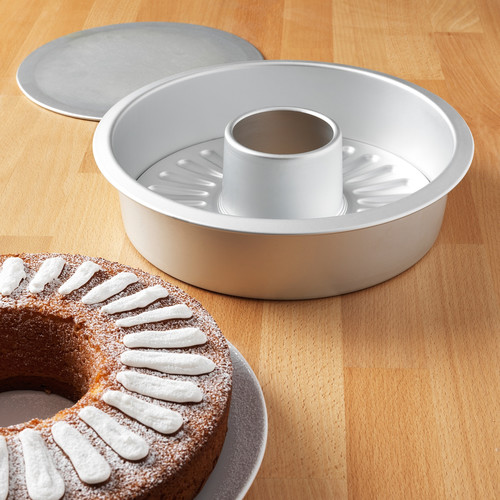 VARDAGEN Loose-base cake tin, silver-colour