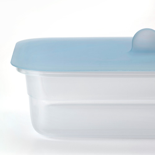 IKEA 365+ Food container with lid, rectangular plastic/silicone, 1.0 l