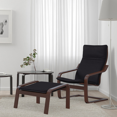 POÄNG Armchair, brown, Knisa black