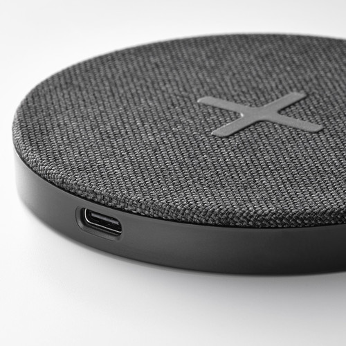 NORDMÄRKE Wireless charger, textile/grey