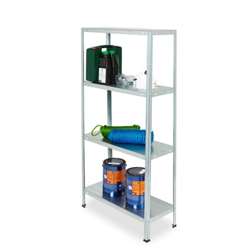 Steel Shelving Unit 140x70x30cm 4 Shelves 40kg, galvanized